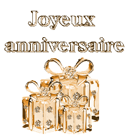 Gif animé joyeux anniversaire doré